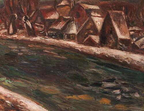 Leo Gestel A village along a river oil painting image